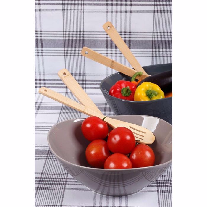 Cryspo Trio Salatiera Porselanis Trigniki me Koutales Bamboo 'BEIGEGREY' 26000933